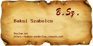 Baksi Szabolcs névjegykártya