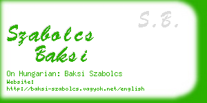 szabolcs baksi business card
